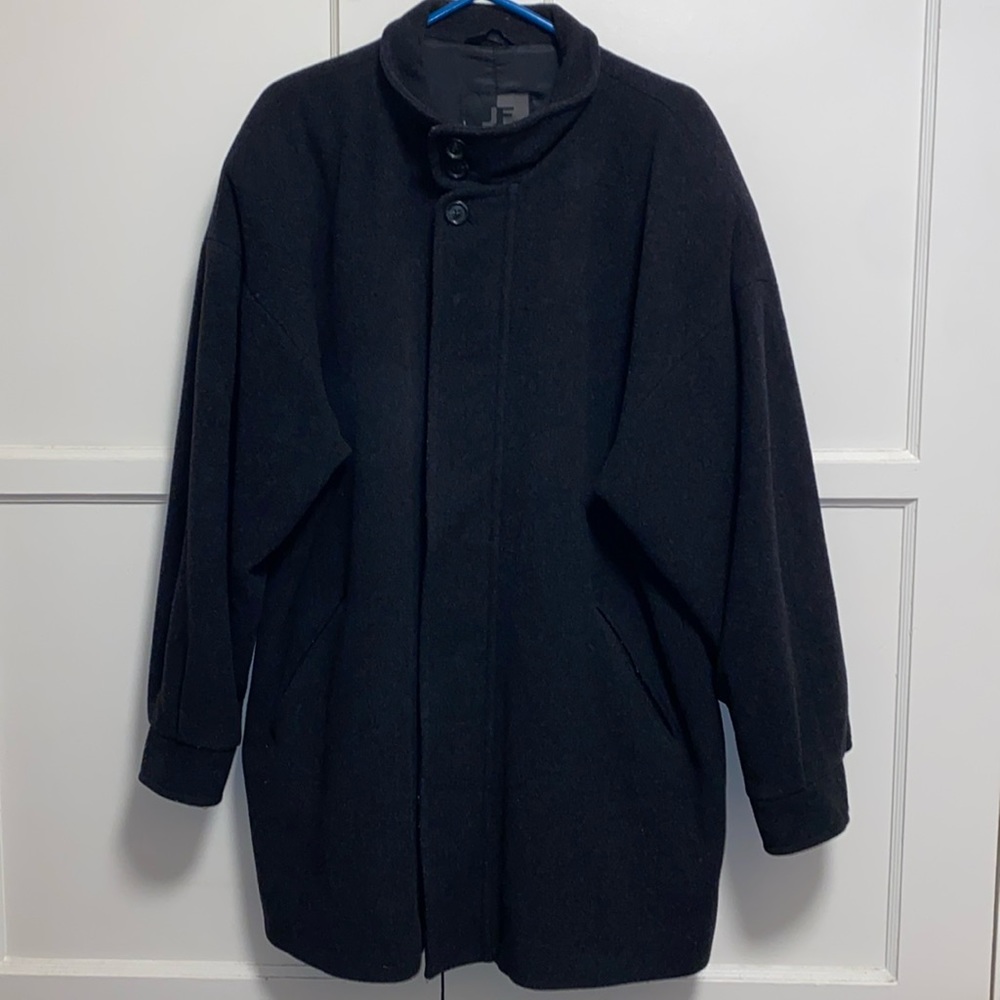 JF J.Ferrar Large Black Wool Coat